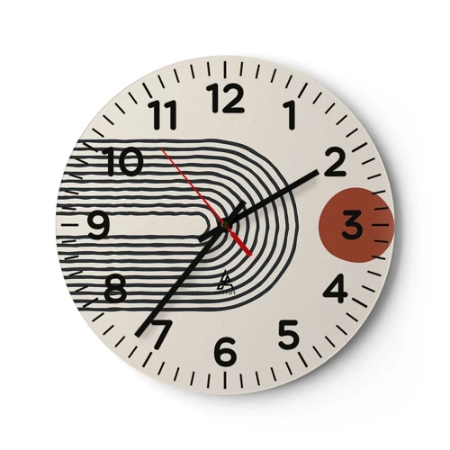 Nástenné hodiny - Magnetizmus tvarov a farieb - 30x30 cm