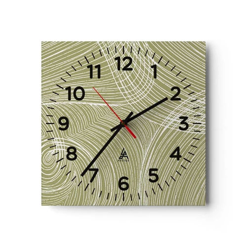 Nástenné hodiny - Majstrovská abstrakcia v bielej - 30x30 cm