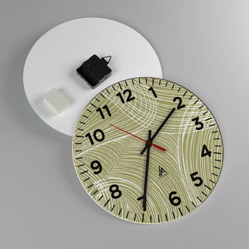 Nástenné hodiny - Majstrovská abstrakcia v bielej - 30x30 cm