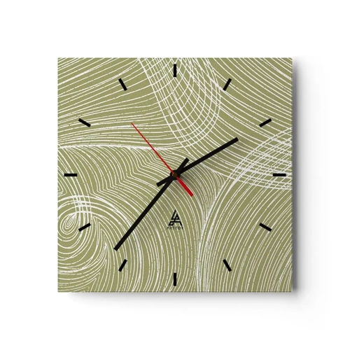 Nástenné hodiny - Majstrovská abstrakcia v bielej - 40x40 cm
