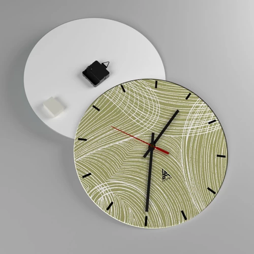 Nástenné hodiny - Majstrovská abstrakcia v bielej - 40x40 cm