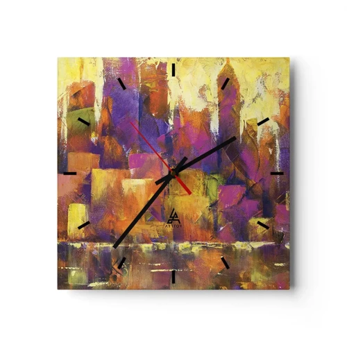 Nástenné hodiny - Metropolitná kompozícia - 30x30 cm