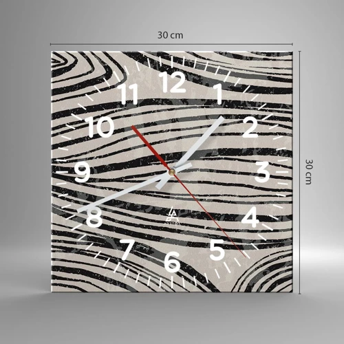 Nástenné hodiny - Močiar s líniami - 30x30 cm