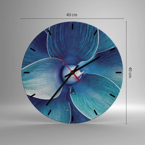 Nástenné hodiny - Modrastý od neba - 40x40 cm