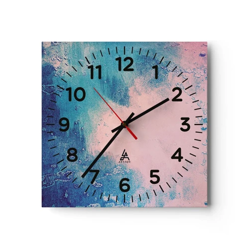 Nástenné hodiny - Modré objatie - 40x40 cm