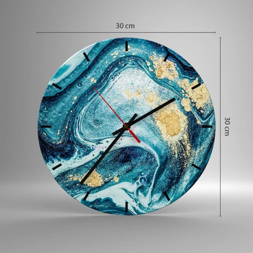 Nástenné hodiny - Modrý vír - 30x30 cm