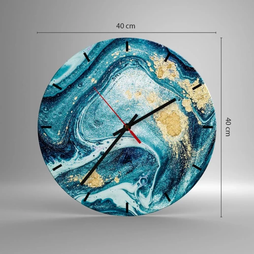 Nástenné hodiny - Modrý vír - 40x40 cm
