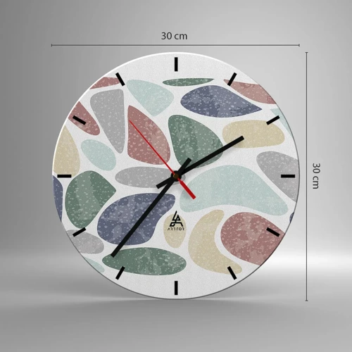 Nástenné hodiny - Mozaika práškových farieb - 30x30 cm