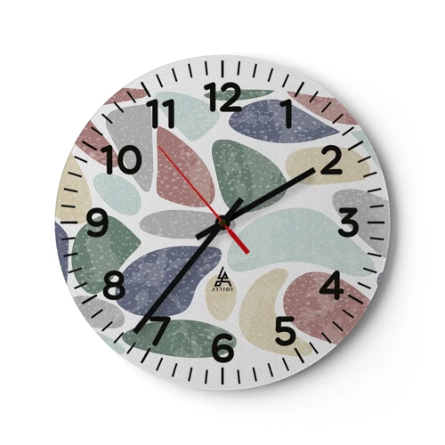 Nástenné hodiny - Mozaika práškových farieb - 30x30 cm