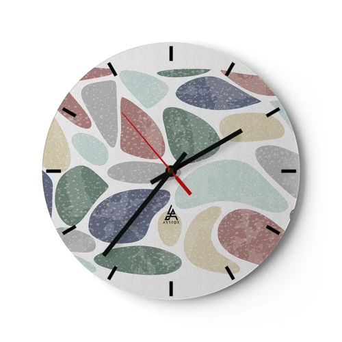 Nástenné hodiny - Mozaika práškových farieb - 40x40 cm