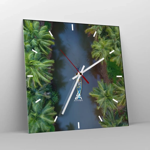 Nástenné hodiny - Na tropickom chodníku - 40x40 cm