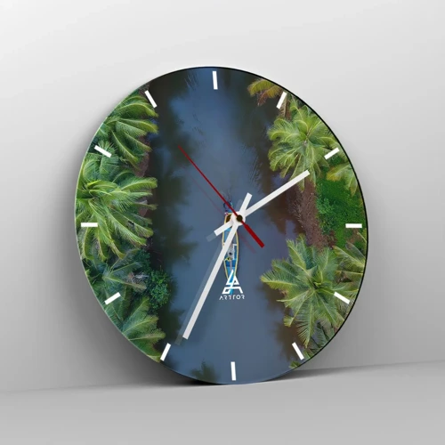 Nástenné hodiny - Na tropickom chodníku - 40x40 cm