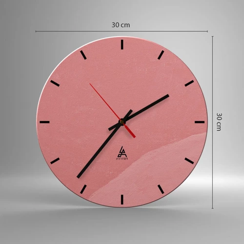 Nástenné hodiny - Organická kompozícia v ružovej - 30x30 cm