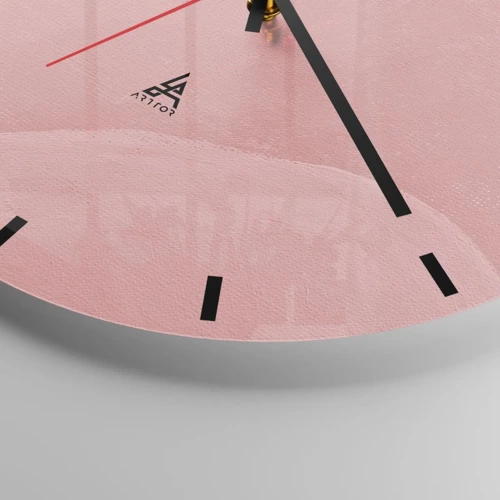Nástenné hodiny - Organická kompozícia v ružovej - 30x30 cm