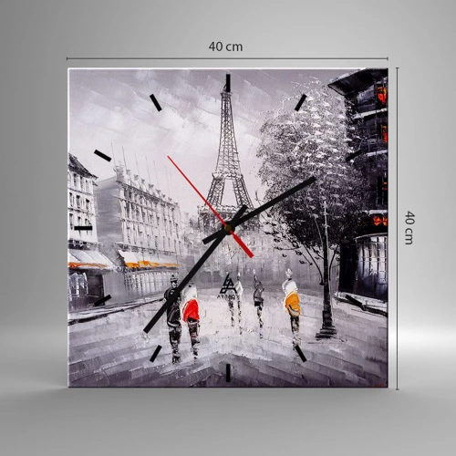 Nástenné hodiny - Parížska prechádzka - 40x40 cm