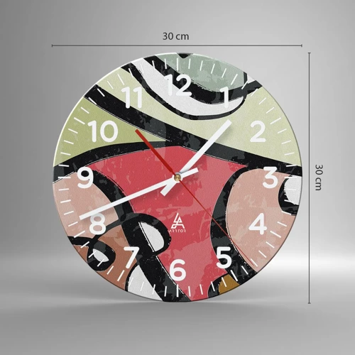 Nástenné hodiny - Piruety uprostred farieb - 30x30 cm