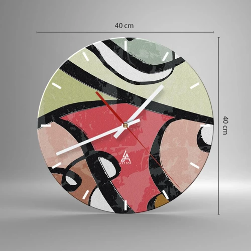 Nástenné hodiny - Piruety uprostred farieb - 40x40 cm