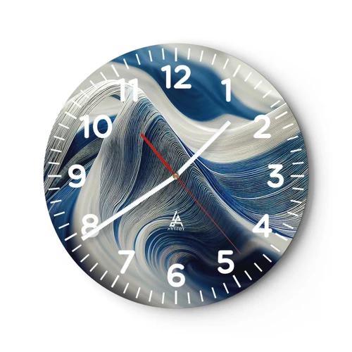 Nástenné hodiny - Plynulosť modrej a bielej - 30x30 cm