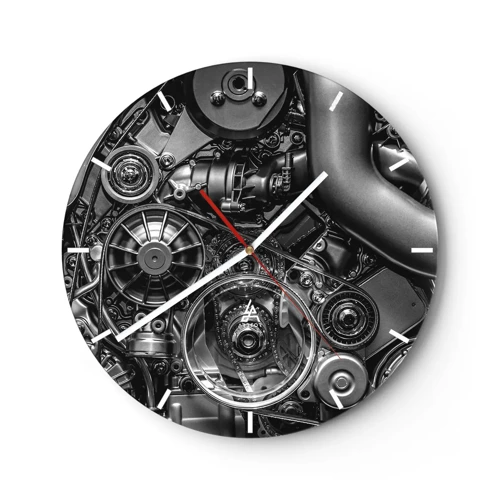 Nástenné hodiny - Poézia mechaniky - 30x30 cm