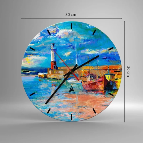 Nástenné hodiny - Popoludní v dúhovom zálive - 30x30 cm