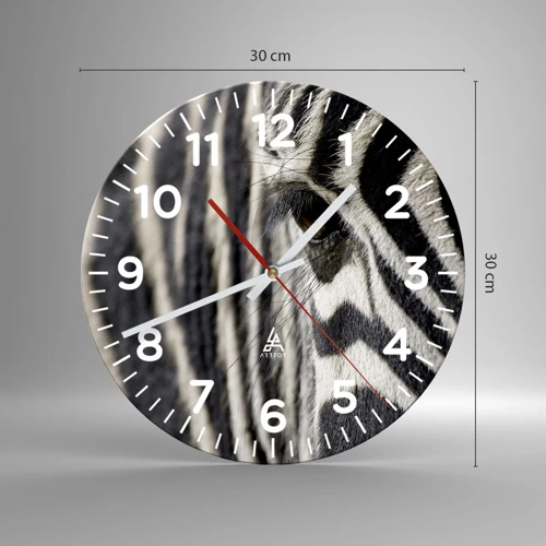 Nástenné hodiny - Portrét s pruhmi - 30x30 cm