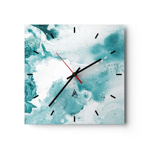 Nástenné hodiny - Povodie modrej - 40x40 cm