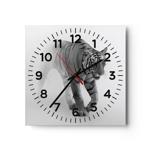 Nástenné hodiny - Prikrčený v hmle - 30x30 cm