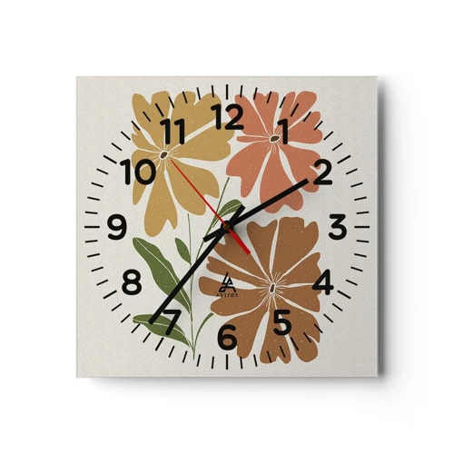 Nástenné hodiny - Príroda a geometria - 30x30 cm