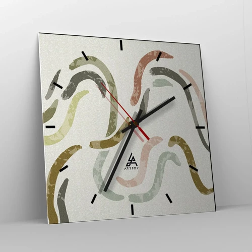 Nástenné hodiny - Radostný tanec abstrakcie - 30x30 cm