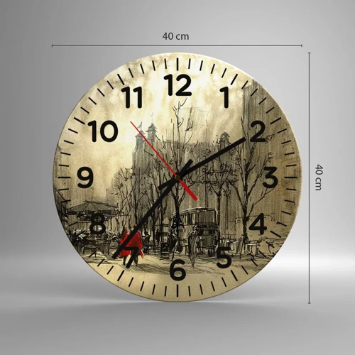 Nástenné hodiny - Rande v londýnskej hmle  - 40x40 cm
