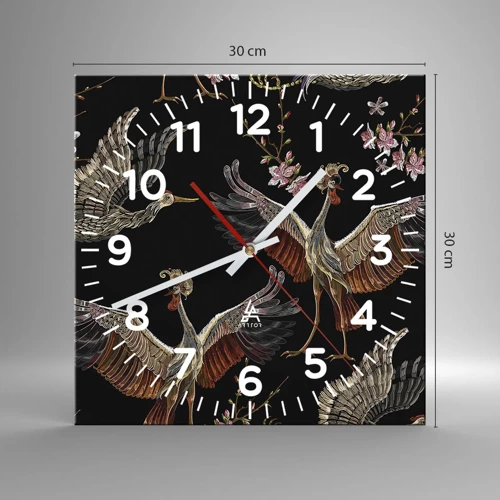 Nástenné hodiny - Rozprávkový vták - 30x30 cm