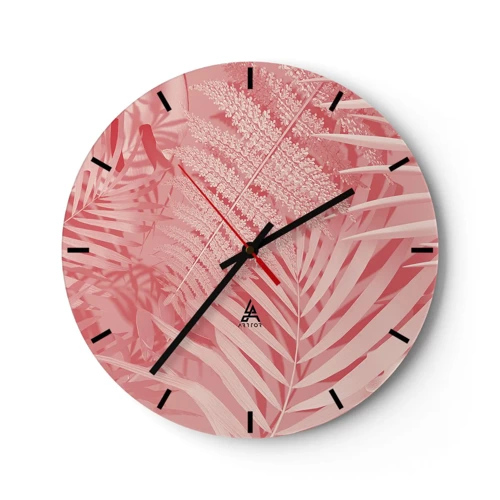 Nástenné hodiny - Ružový koncept - 30x30 cm
