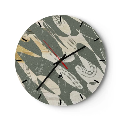 Nástenné hodiny - Rytmizovaná abstrakcia - 30x30 cm