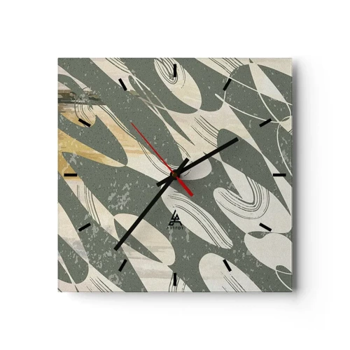 Nástenné hodiny - Rytmizovaná abstrakcia - 40x40 cm