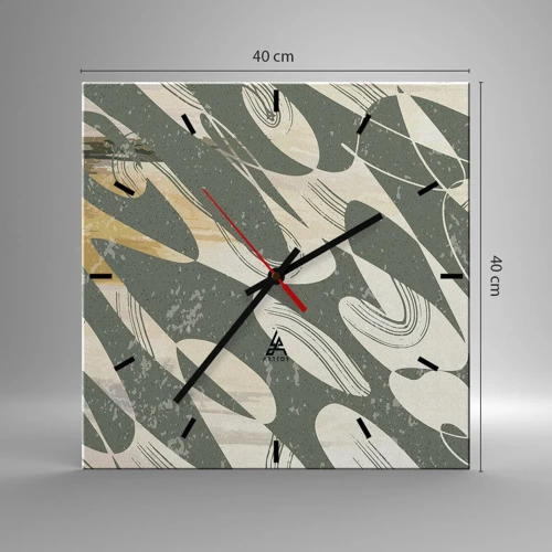 Nástenné hodiny - Rytmizovaná abstrakcia - 40x40 cm