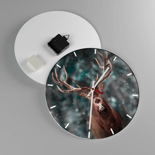 Nástenné hodiny - Skutočný kráľ lesa - 30x30 cm