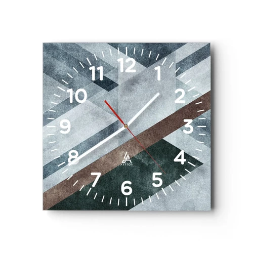 Nástenné hodiny - Sofistikovaná elegancia geometrie - 40x40 cm