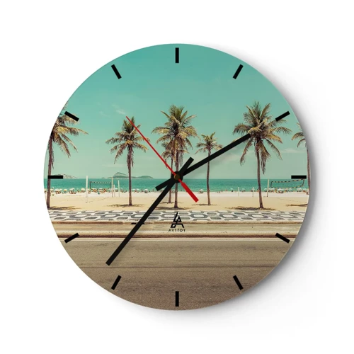 Nástenné hodiny - Stráženie pláže - 30x30 cm