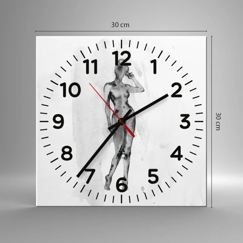 Nástenné hodiny - Štúdia o ideáli ženskosti - 30x30 cm