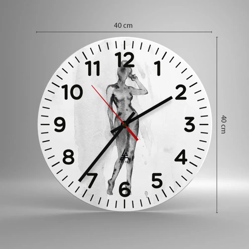 Nástenné hodiny - Štúdia o ideáli ženskosti - 40x40 cm