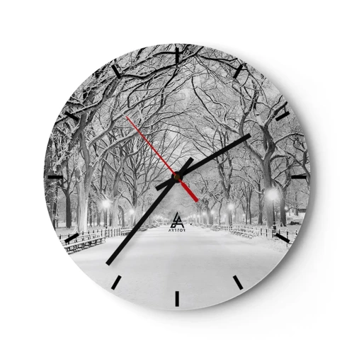 Nástenné hodiny - Štyri ročné obdobia – zima - 30x30 cm