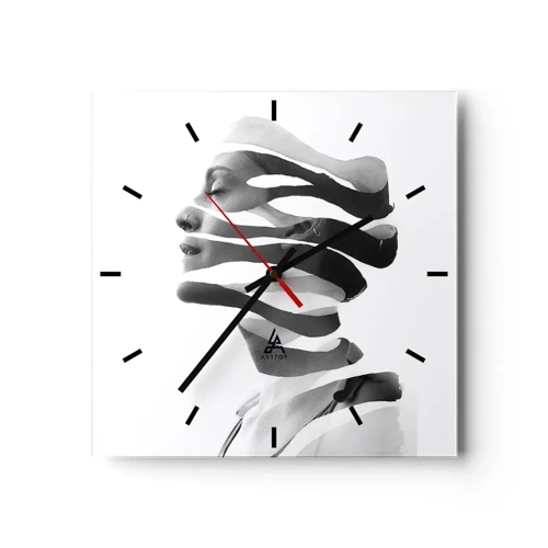 Nástenné hodiny - Surrealistický portrét - 40x40 cm