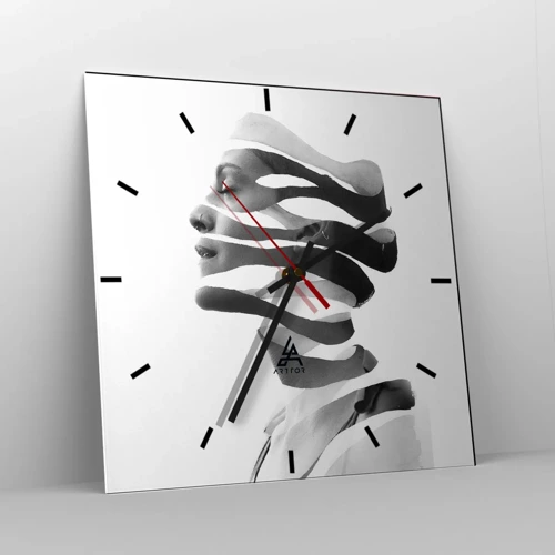 Nástenné hodiny - Surrealistický portrét - 40x40 cm