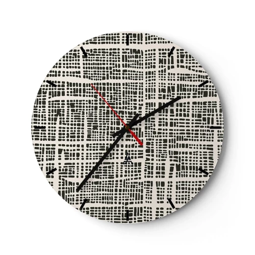 Nástenné hodiny - Tkaná kompozícia - 30x30 cm