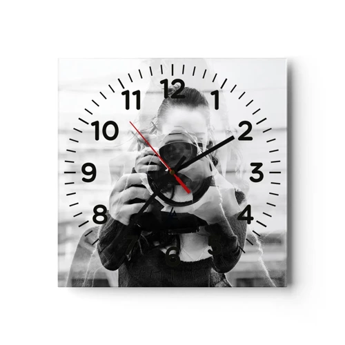 Nástenné hodiny - Tvorca a materiál - 30x30 cm