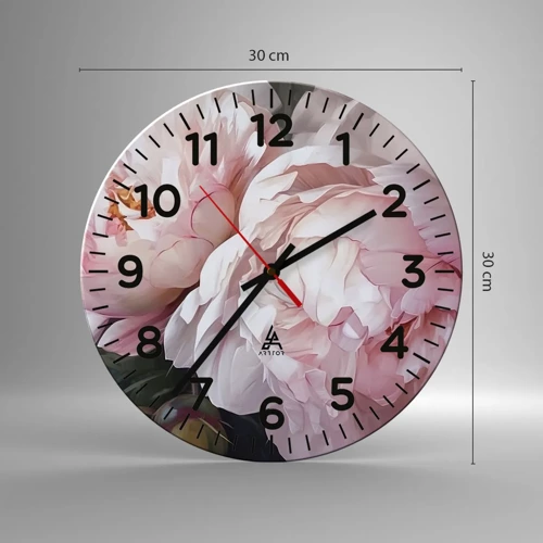 Nástenné hodiny - Uchytené v rozkvete - 30x30 cm
