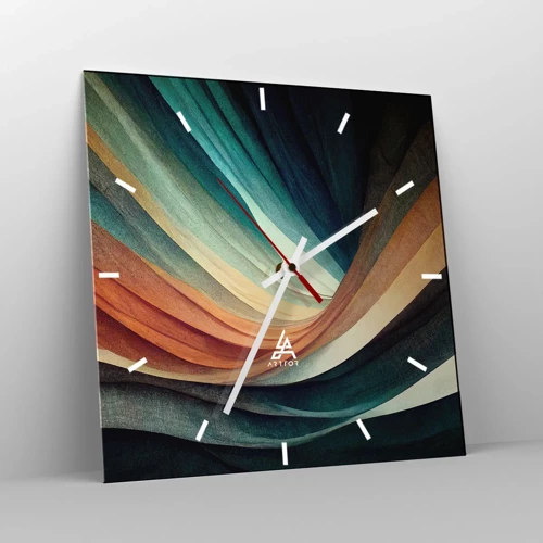 Nástenné hodiny - Utkané z farieb - 30x30 cm