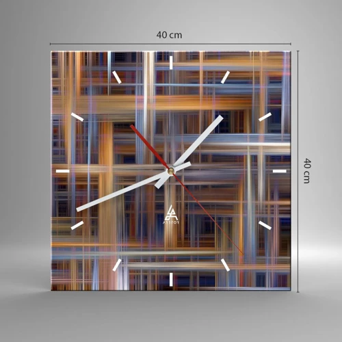 Nástenné hodiny - Utkané zo svetla - 40x40 cm