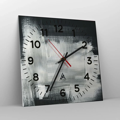 Nástenné hodiny - Utkané zvisle a vodorovne - 30x30 cm