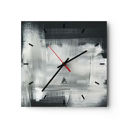 Nástenné hodiny - Utkané zvisle a vodorovne - 30x30 cm